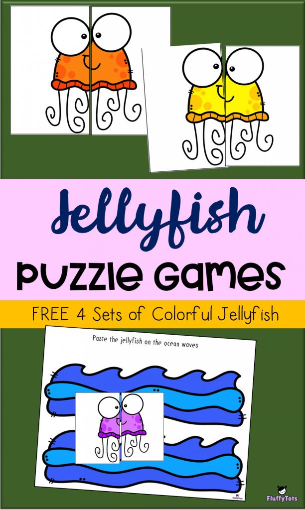 Jellyfish Puzzle Games : FREE 4 Exciting Jellyfish Puzzle Sets - FluffyTots