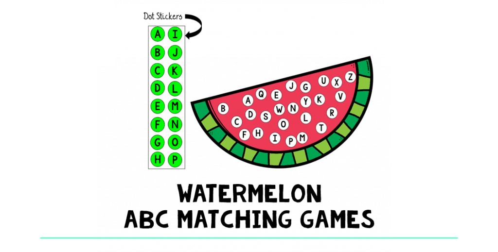 Watermelon ABC Matching with Dot Stickers : FREE Easy Prep Learning 26