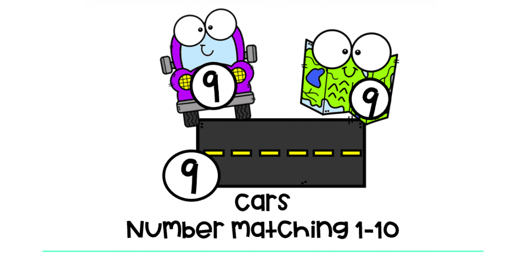 Simple Cars Number Matching Printables FREE 110 Counting FluffyTots