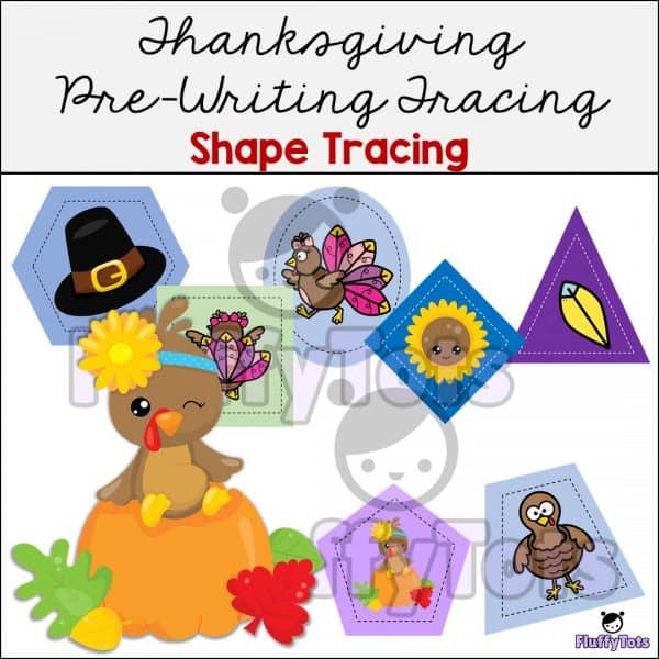 Thanksgiving Pre-Writing Tracing Pack : Easy No-Prep 40+ Pages