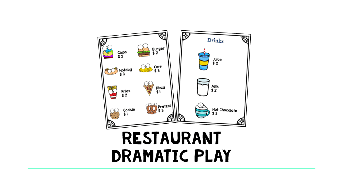 Simple Restaurant Dramatic Play For Preschool Free Printables 