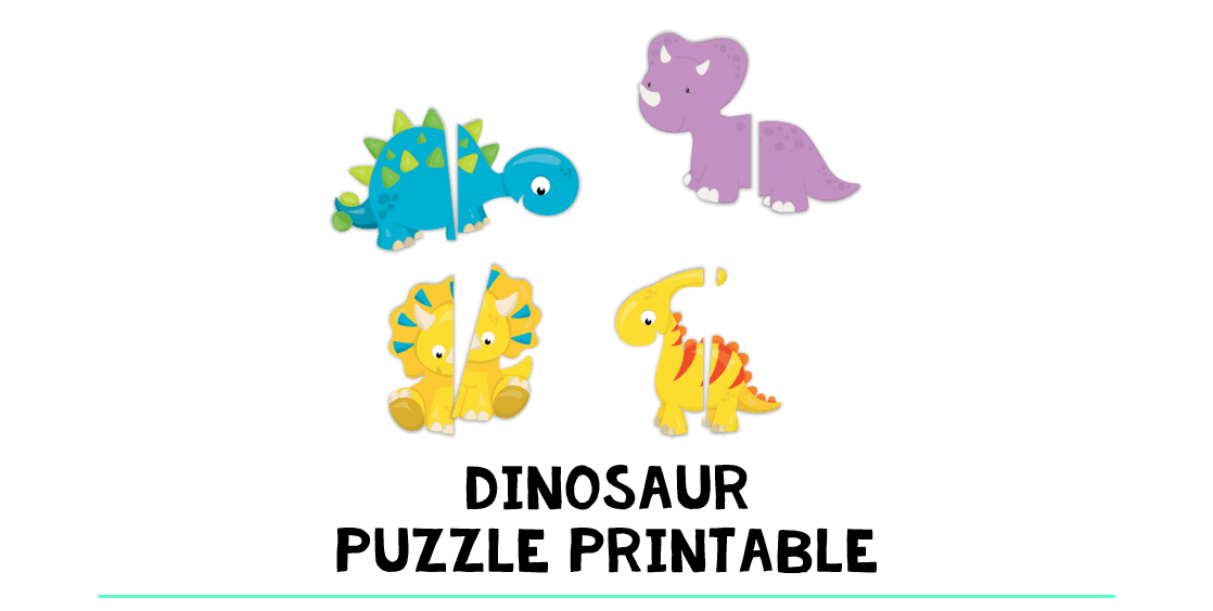 Dinosaur Puzzle Printable FREE 6 Prescrambled Puzzle FluffyTots