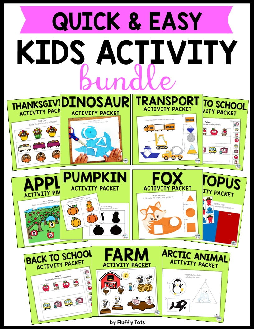 Preschool Printables Activities - FluffyTots