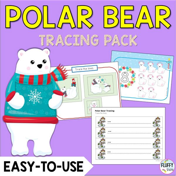 Easy-to-Use Polar Bear Tracing Activities for Preschool - FluffyTots