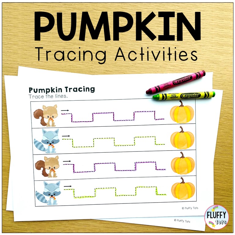 Fun Pumpkin Tracing Printables - FluffyTots
