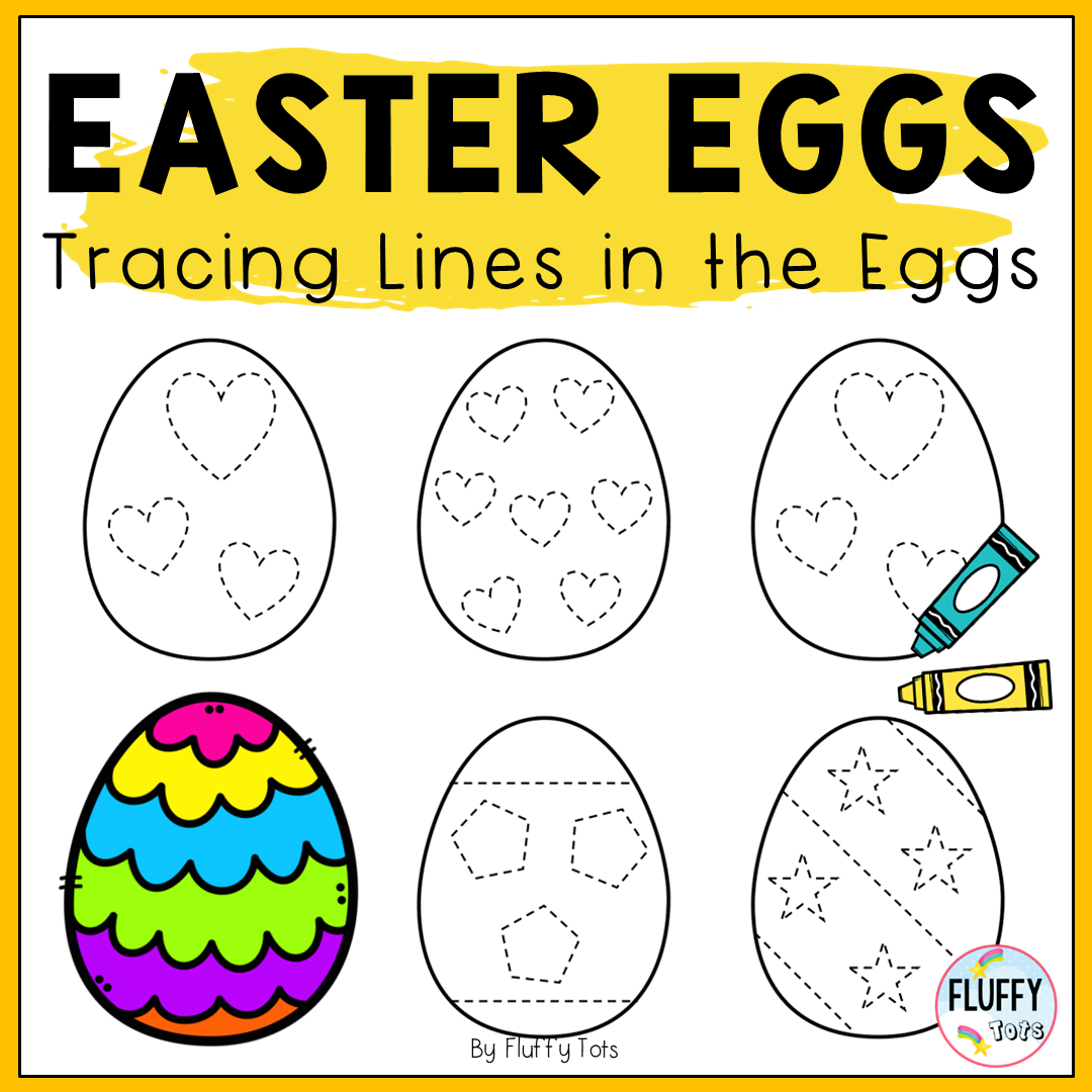 Easter Egg Tracing Printables: FREE 6 Fun Tracing Eggs! - FluffyTots